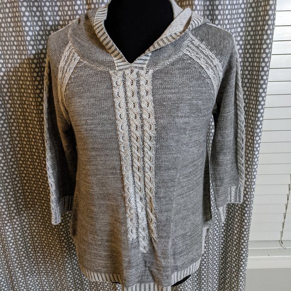 NWT Anthropologie Far Away from Close gray hooded sweater - Picture 2 of 4